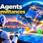 AI agent directing cross-border remittance flows across a connected global payments network