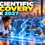 Agentic Scientific Discovery Index 2027 showing a scientist and AI agent collaborating on verifiable research and laboratory discovery