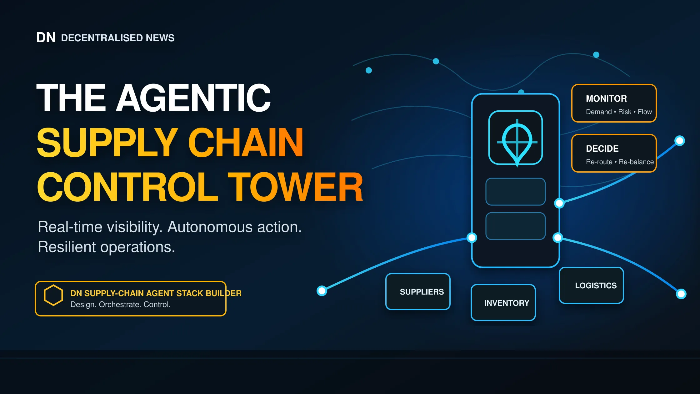The Agentic Supply Chain Control Tower showing AI agents coordinating suppliers, inventory and logistics