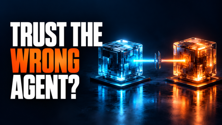 Trust the Wrong Agent? Two illuminated computing cores separated by a trust boundary.