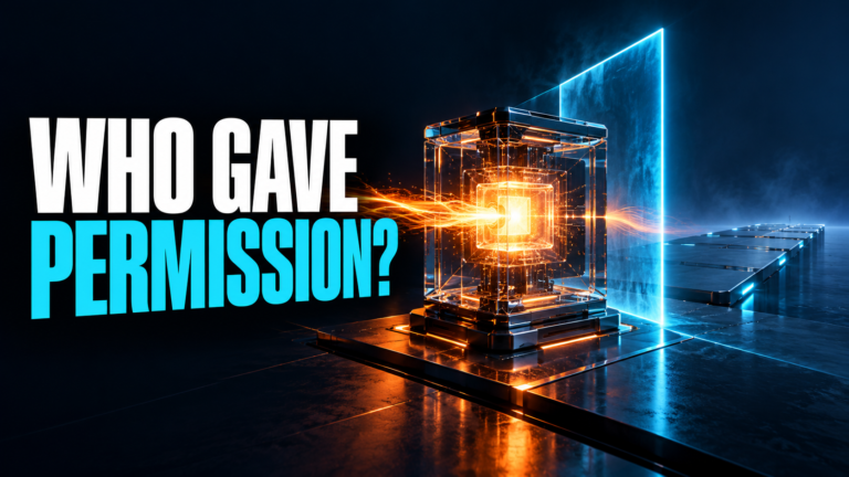Who Gave Permission? An event pulse reaches an agent at an authorization boundary.